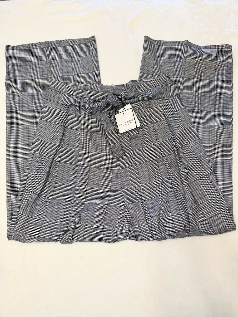 NWT Laundry by Shelli Segal Women’s Wide Leg Paperbag Plaid Pants